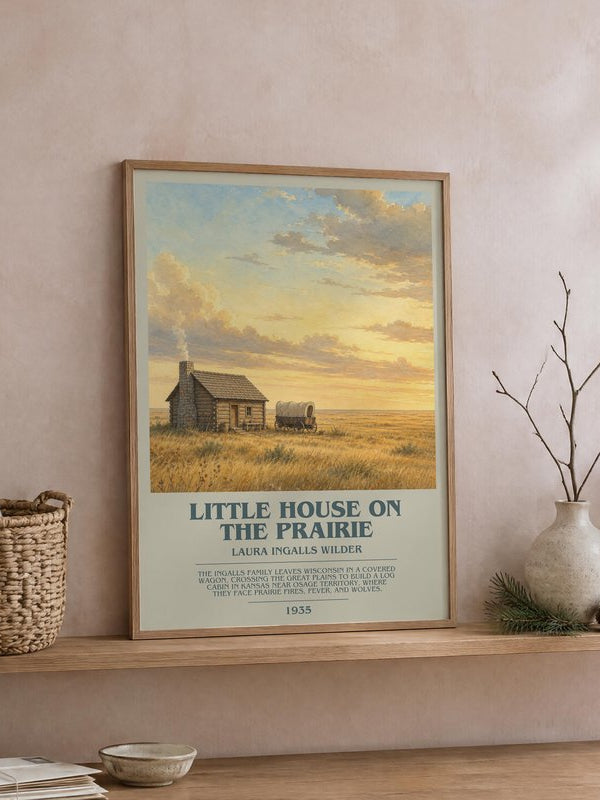 Little House on the Prairie poster, framed in a room