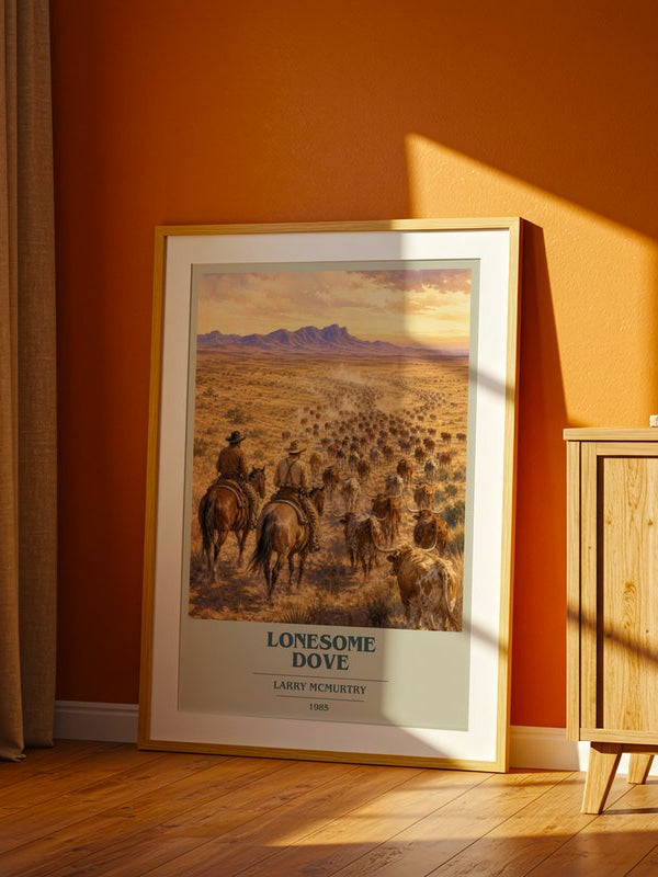 Lonesome Dove poster, framed in a room