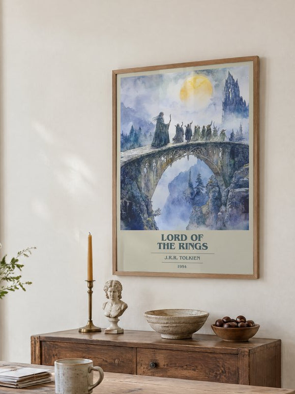 Lord Of The Rings poster, framed in a room