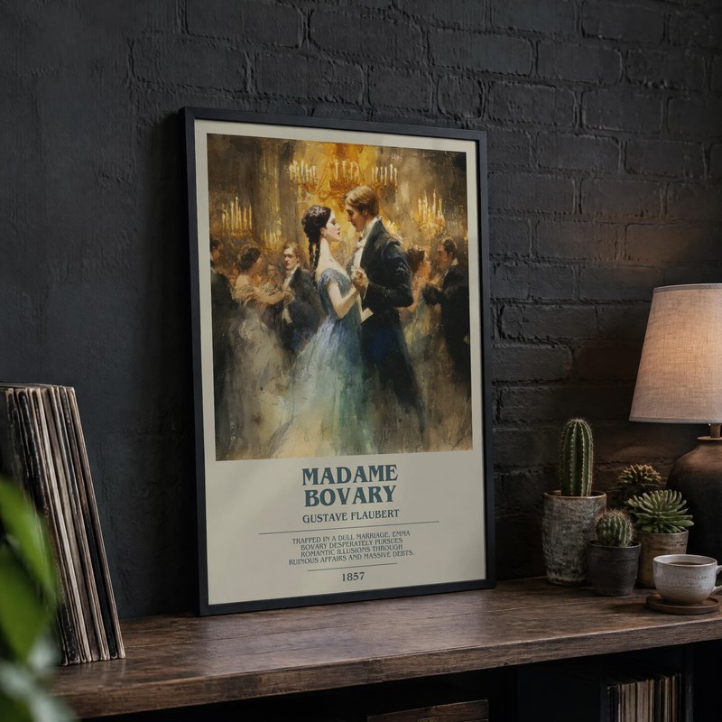 Madame Bovary poster, framed in a room