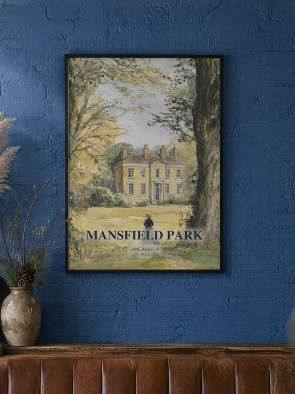 Mansfield Park poster, framed in a room