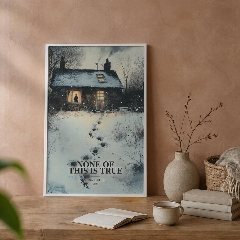 None Of This Is True poster, framed in a room
