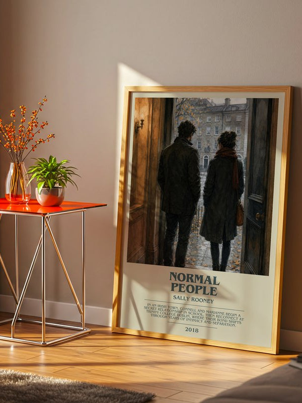 Normal People poster, framed in a room