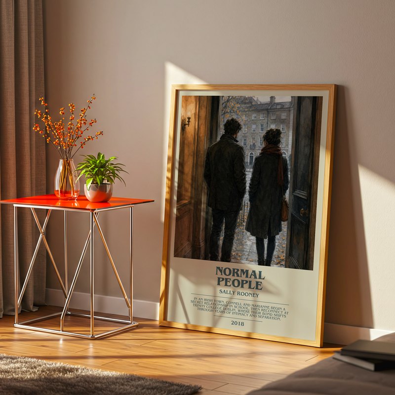 Normal People poster, framed in a room
