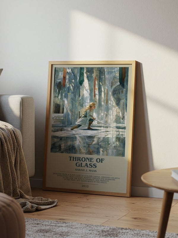 Throne Of Glass poster, framed in a room