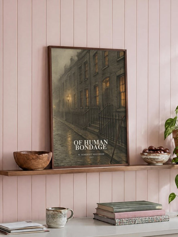 Of Human Bondage poster, framed in a room