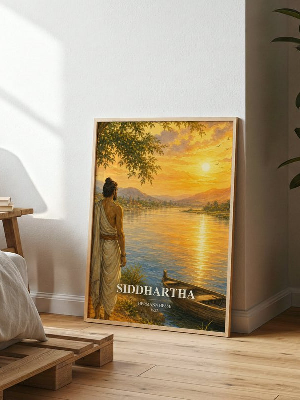 Siddhartha poster, framed in a room
