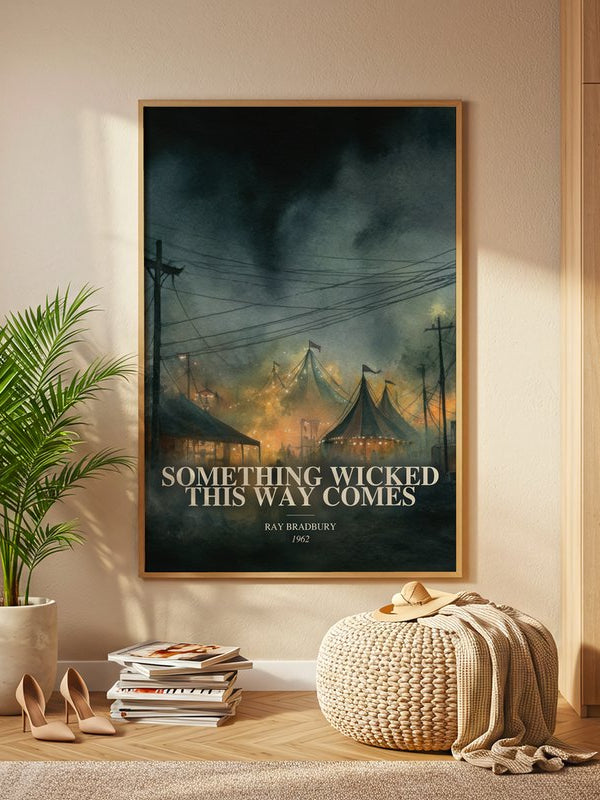 Something Wicked This Way Comes poster, framed in a room