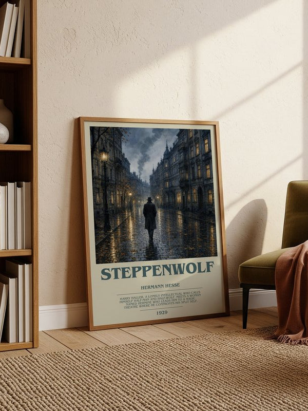 Steppenwolf poster, framed in a room