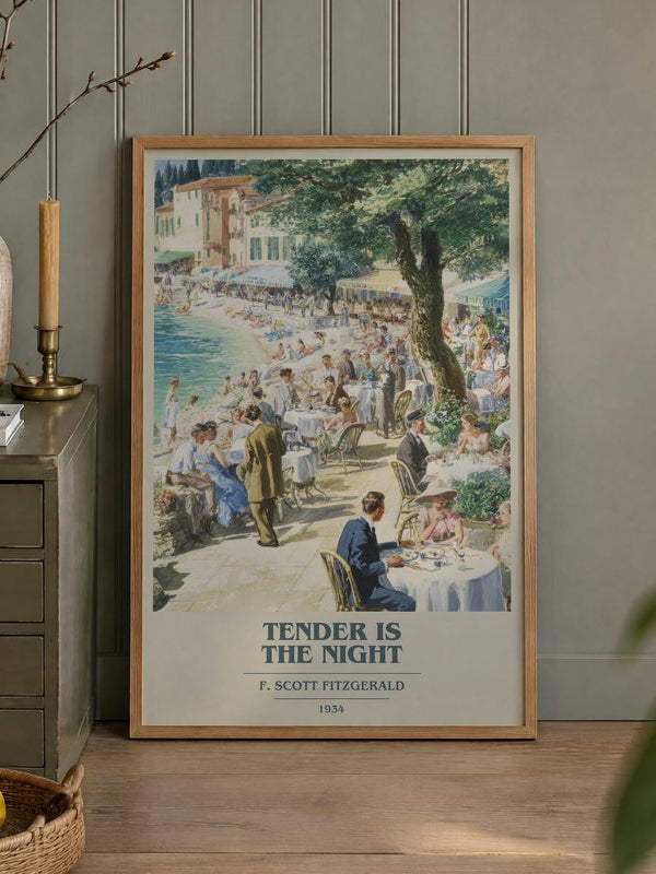 Tender Is The Night poster, framed in a room