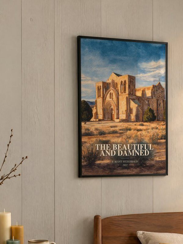The Beautiful And Damned poster, framed in a room
