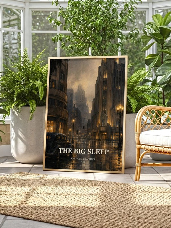 The Big Sleep poster, framed in a room