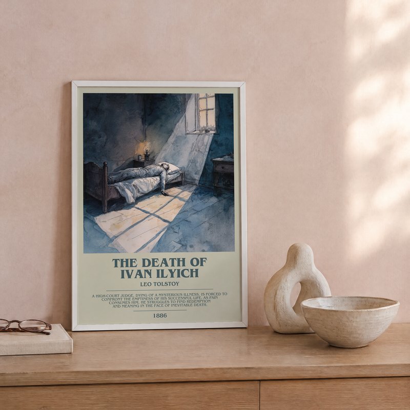 The Death Of Ivan Ilyich poster, framed in a room