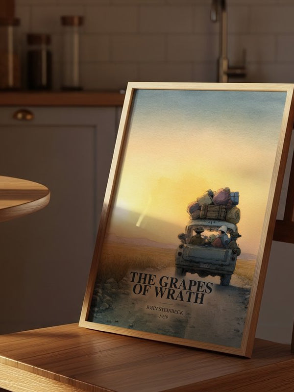 The Grapes Of Wrath poster, framed in a room
