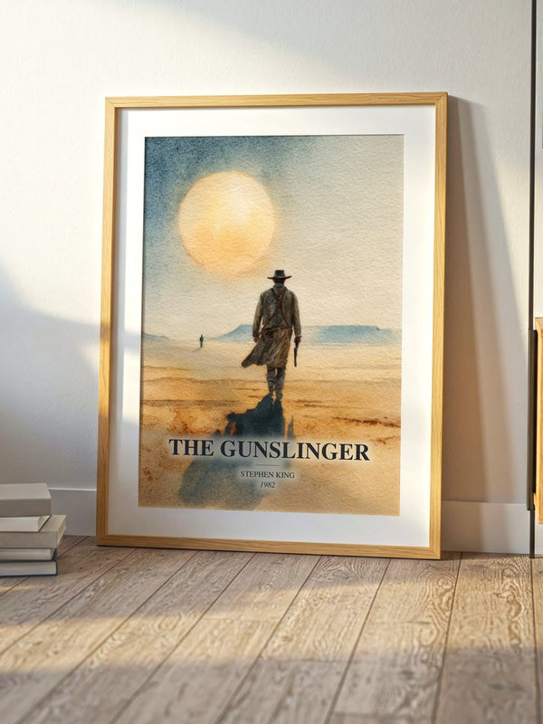 The Gunslinger poster, framed in a room