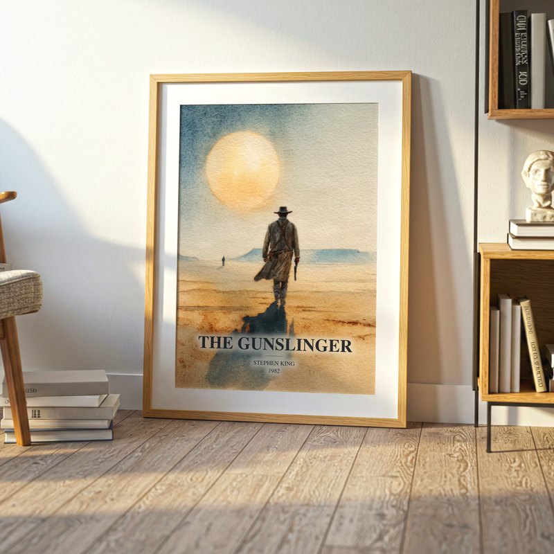 The Gunslinger poster, framed in a room