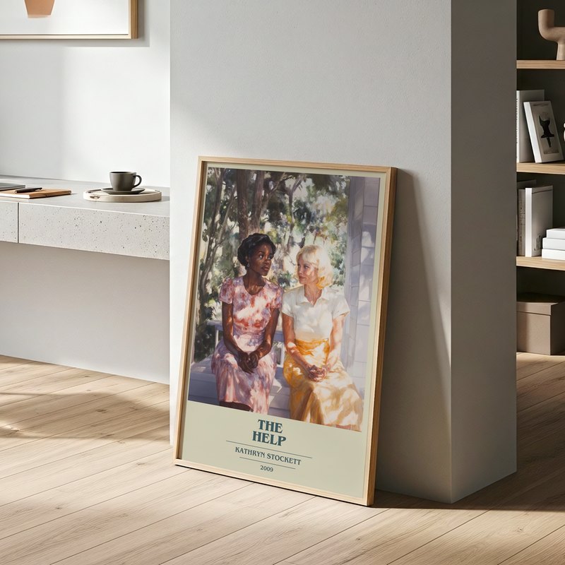 The Help poster, framed in a room