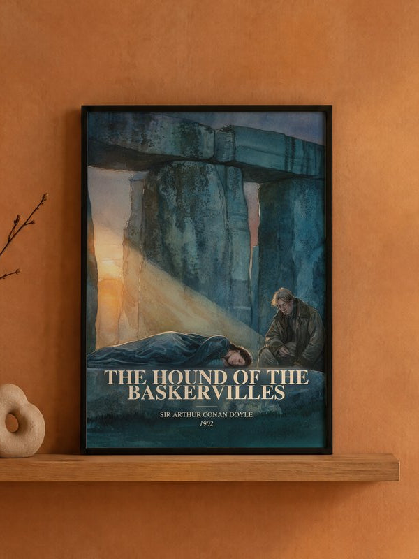 The Hound Of The Baskervilles poster, framed in a room