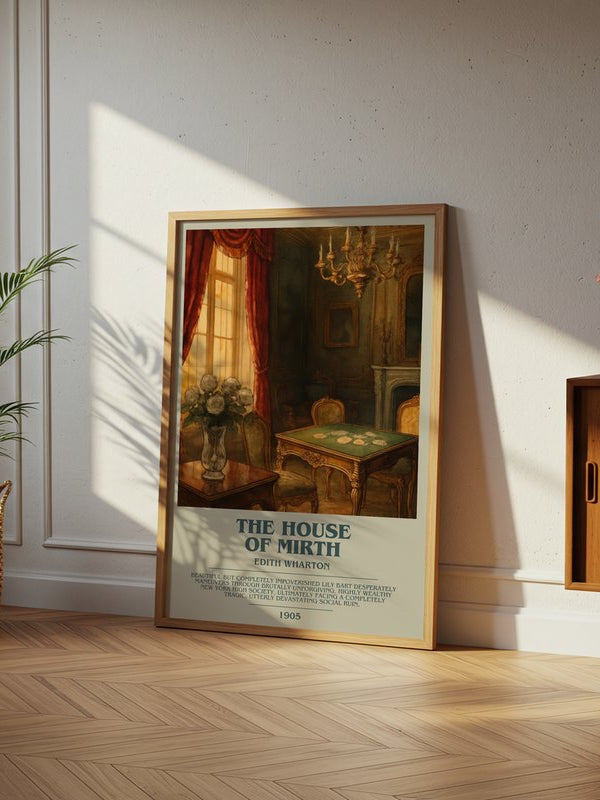 The House Of Mirth poster, framed in a room