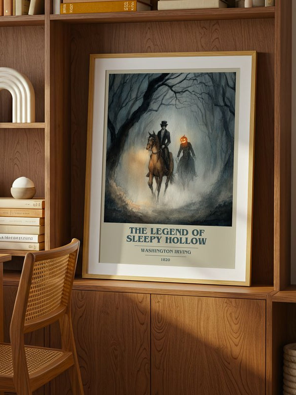 The Legend Of Sleepy Hollow poster, framed in a room
