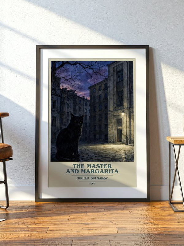 The Master and Margarita poster, framed in a room