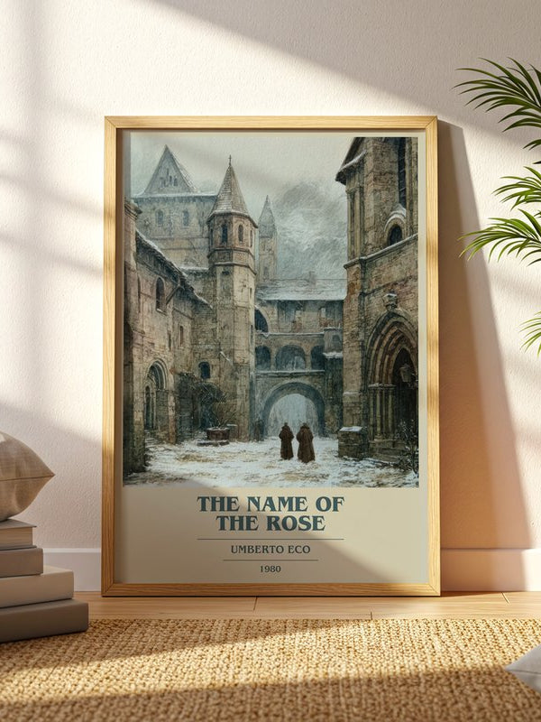 The Name Of The Rose poster, framed in a room