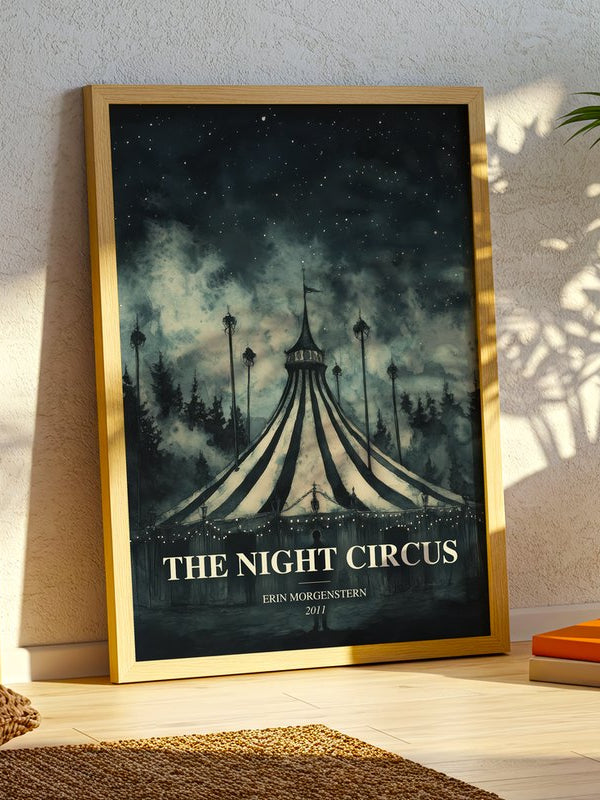 The Night Circus poster, framed in a room