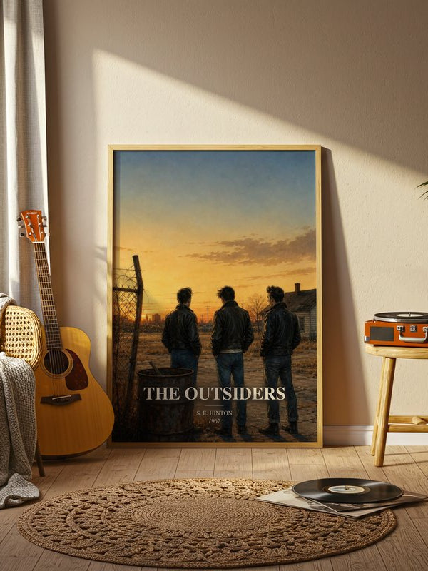 The Outsiders poster, framed in a room
