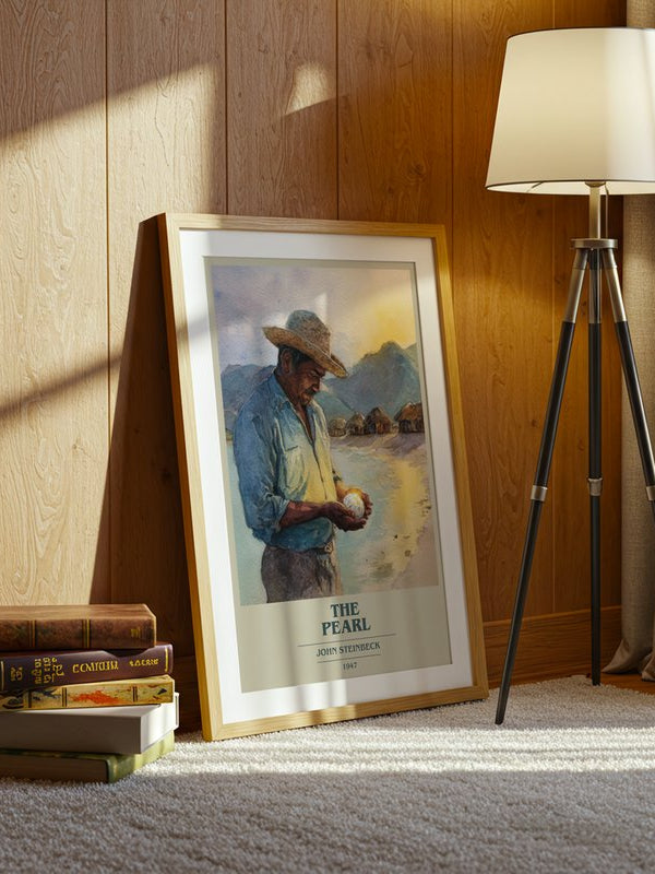 The Pearl poster, framed in a room
