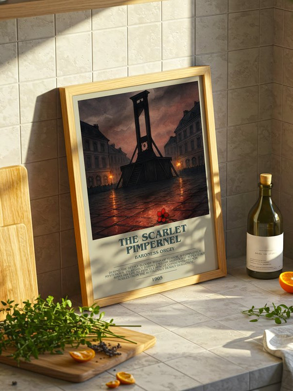 The Scarlet Pimpernel poster, framed in a room