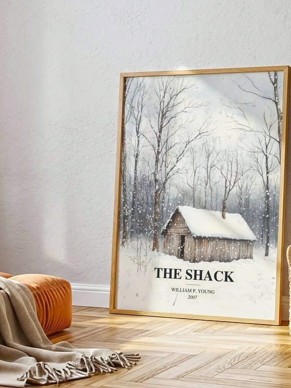 The Shack poster, framed in a room