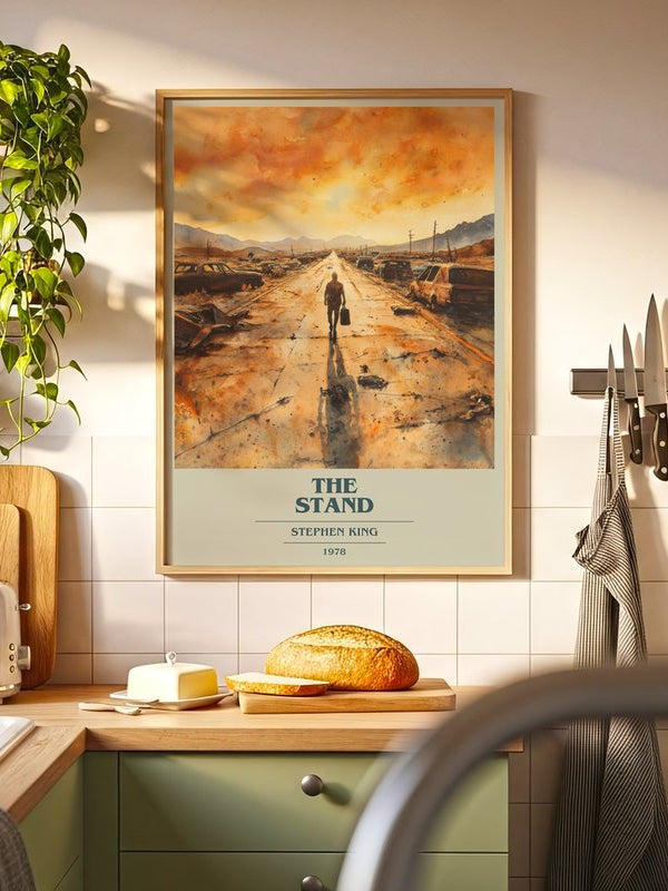 The Stand poster, framed in a room