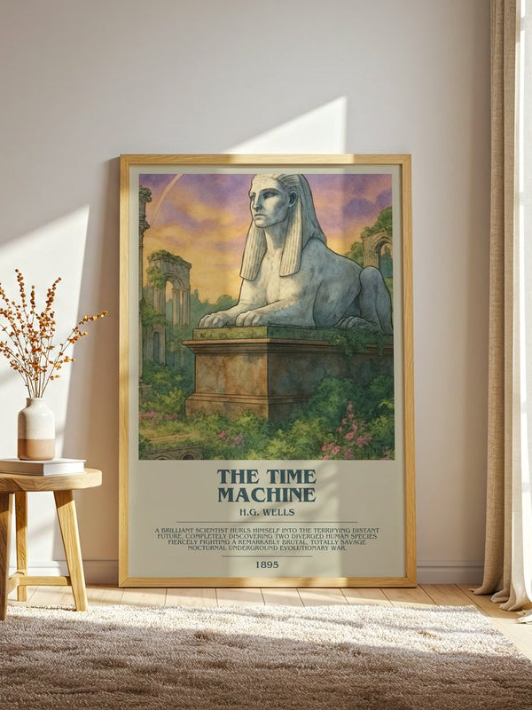 The Time Machine poster, framed in a room