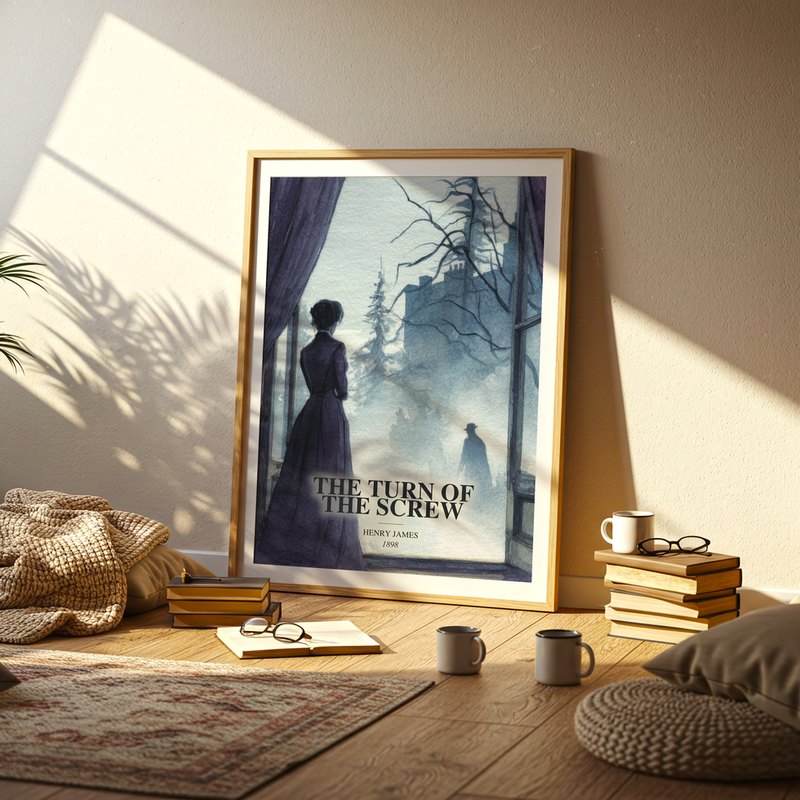 The Turn Of The Screw poster, framed in a room