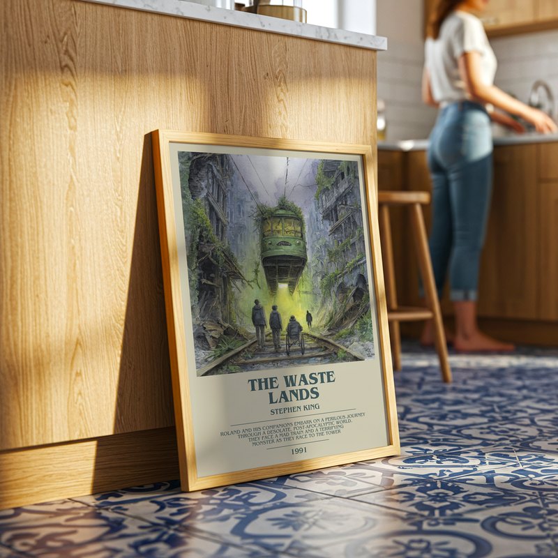 The Waste Lands poster, framed in a room