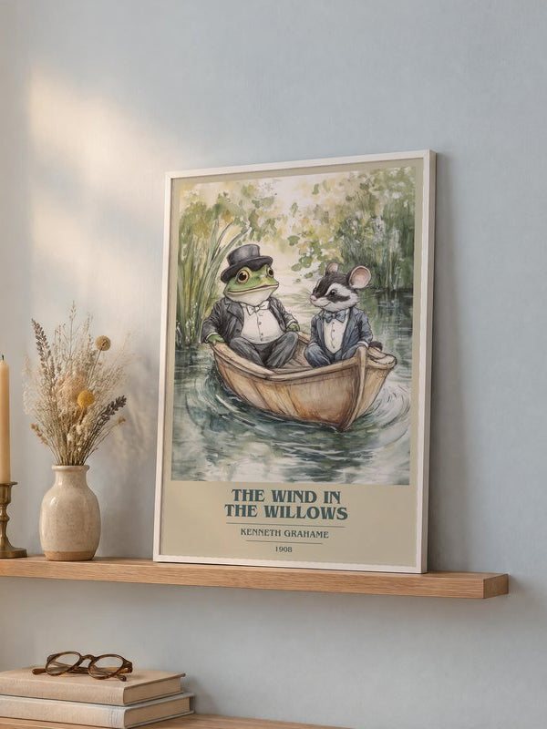 The Wind In The Willows poster, framed in a room