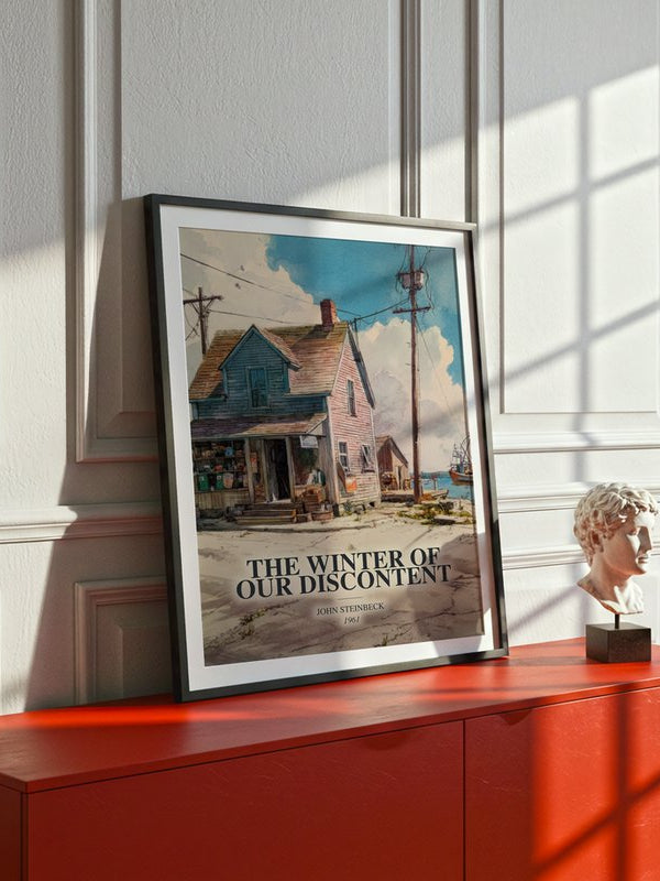 The Winter Of Our Discontent poster, framed in a room
