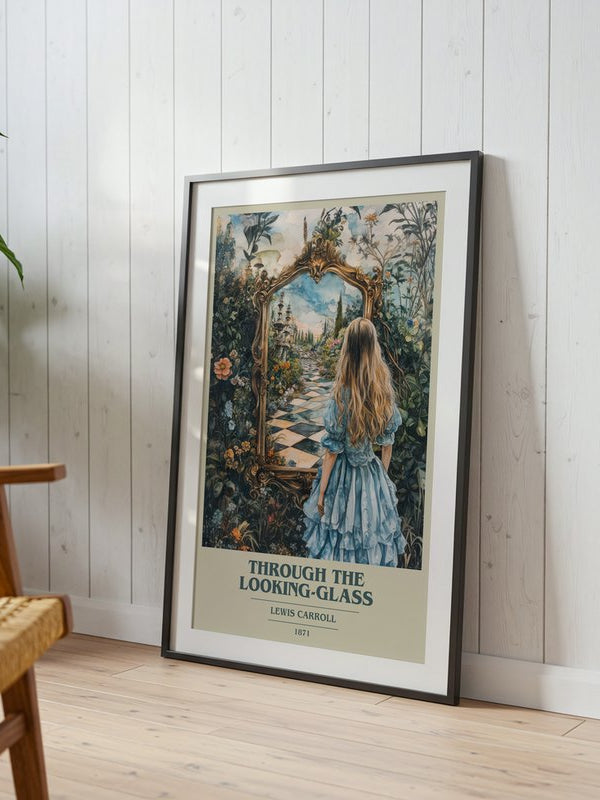 Through The Looking-Glass poster, framed in a room