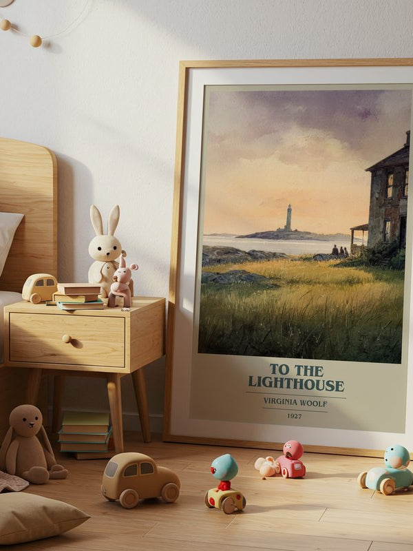 To The Lighthouse poster, framed in a room