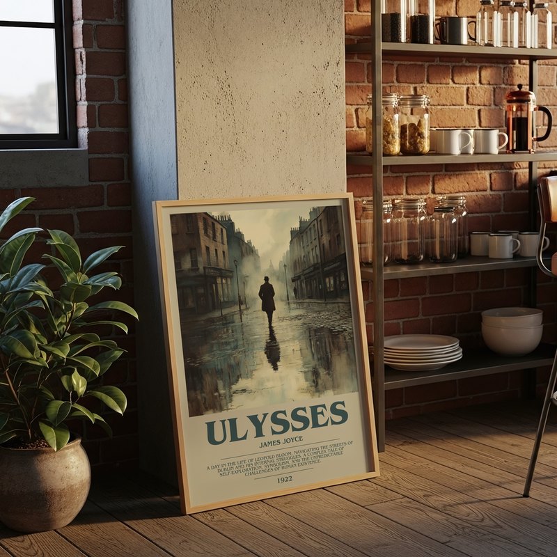 Ulysses poster, framed in a room