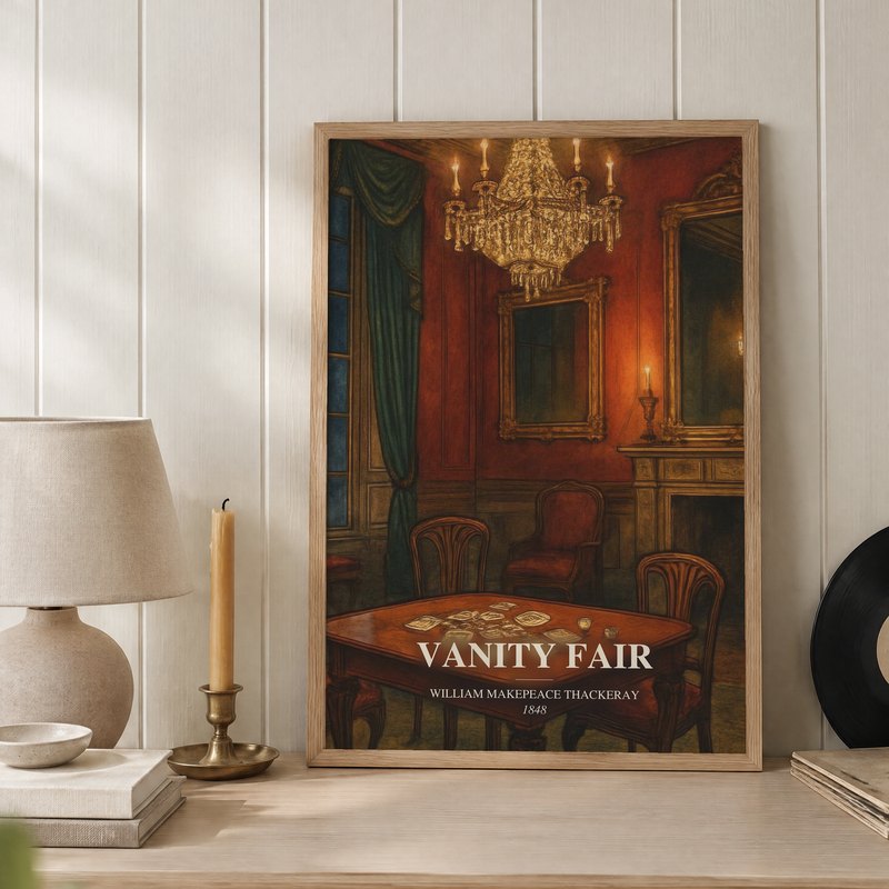 Vanity Fair poster, framed in a room