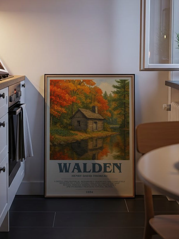 Walden poster, framed in a room