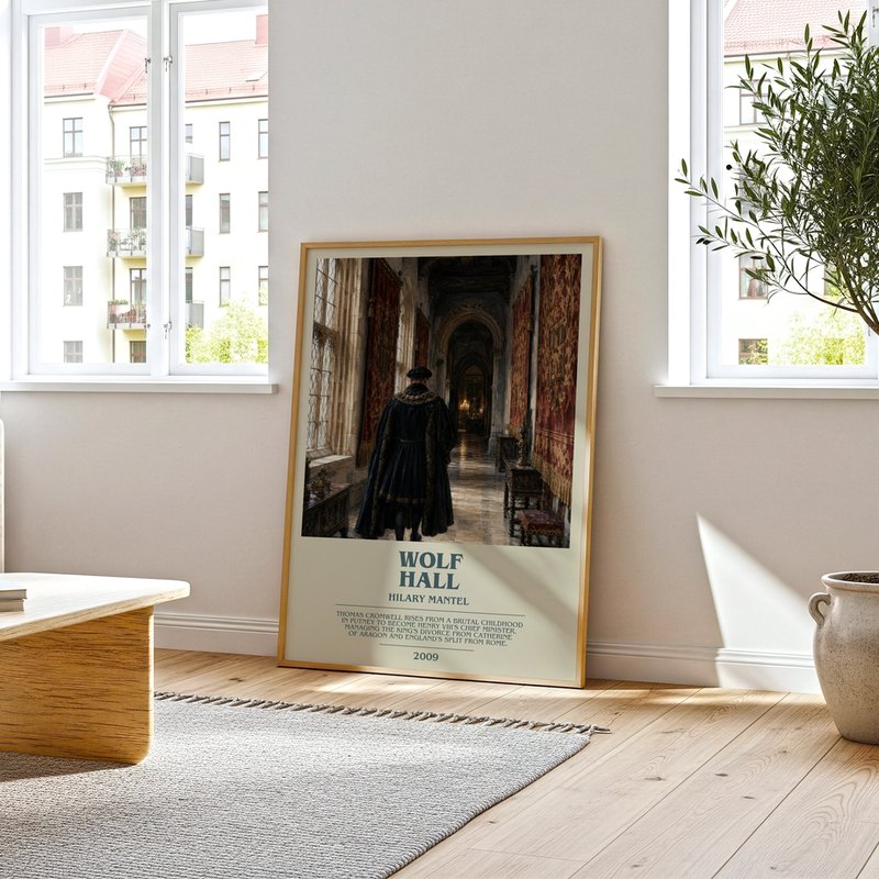 Wolf Hall poster, framed in a room
