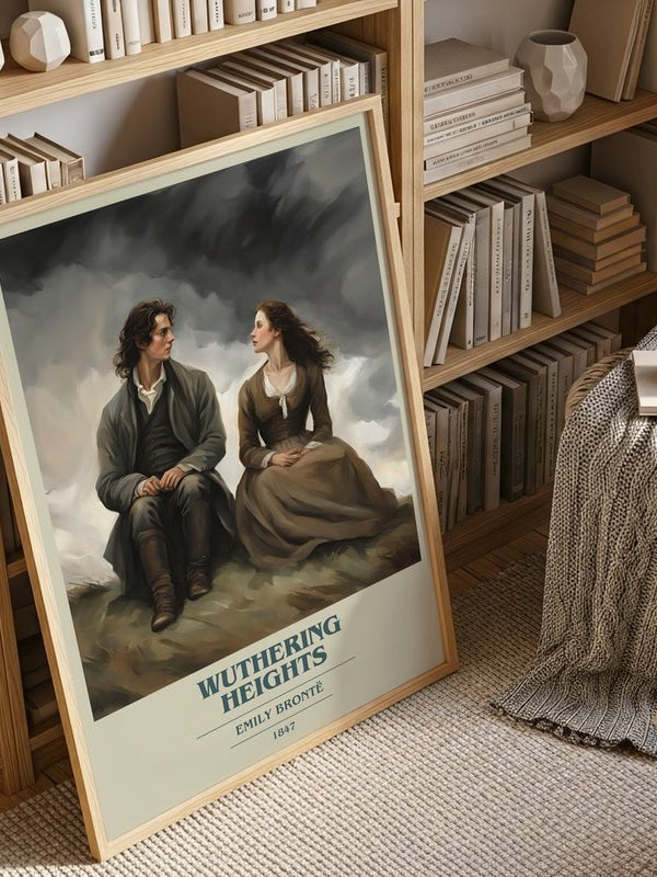 Wuthering Heights poster, framed in a room