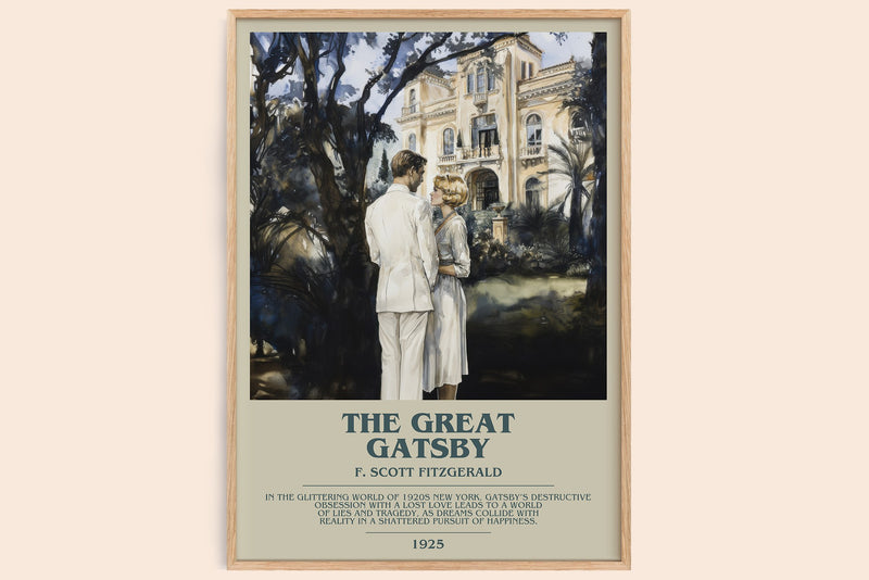 The Great Gatsby Bookish Wall Art by F. Scott Fitzgerald (Modern style)