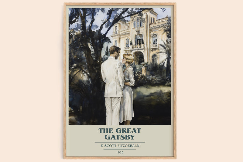 The Great Gatsby Book Cover Poster by F. Scott Fitzgerald (Modern Minimalist style)