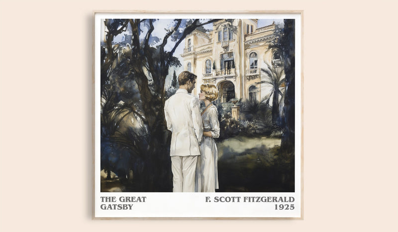 The Great Gatsby Literary Art Print by F. Scott Fitzgerald (Square style)