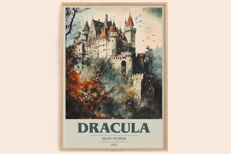 Dracula Book Cover Poster by Bram Stoker (Modern Minimalist style)