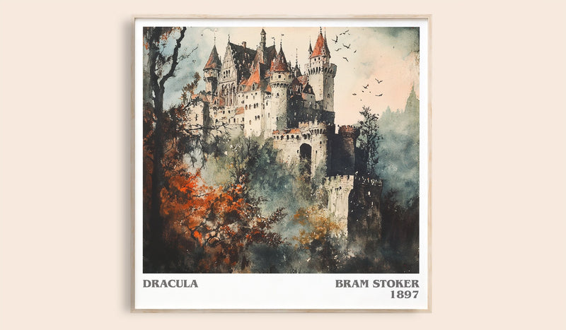 Dracula Literary Art Print by Bram Stoker (Square style)
