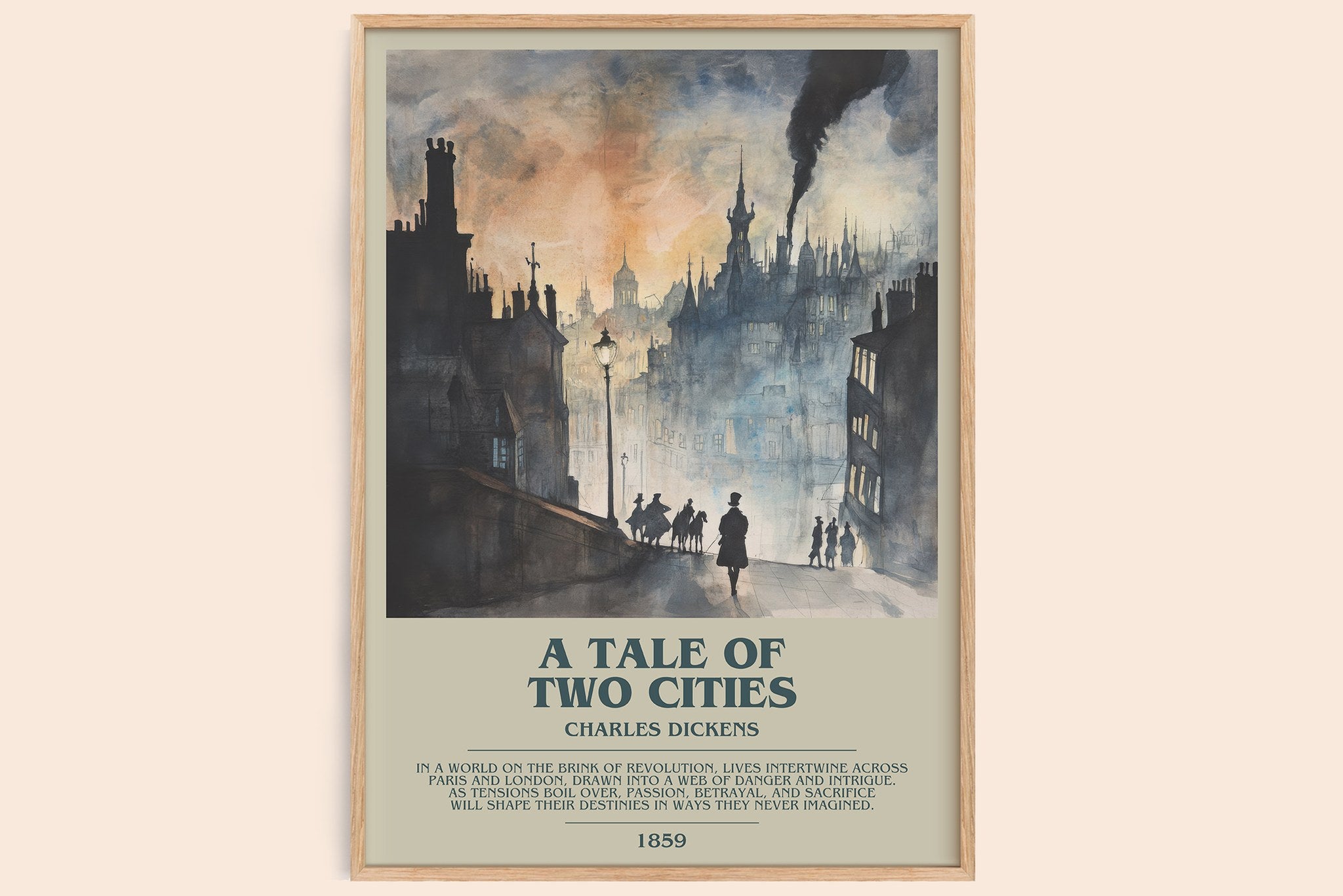 A Tale of Two Cities Bookish Wall Art by Charles Dickens